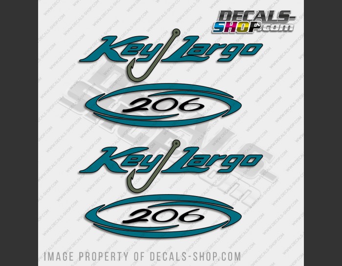 Key Largo 206 Boat Console Decals Set of 2 x 11"